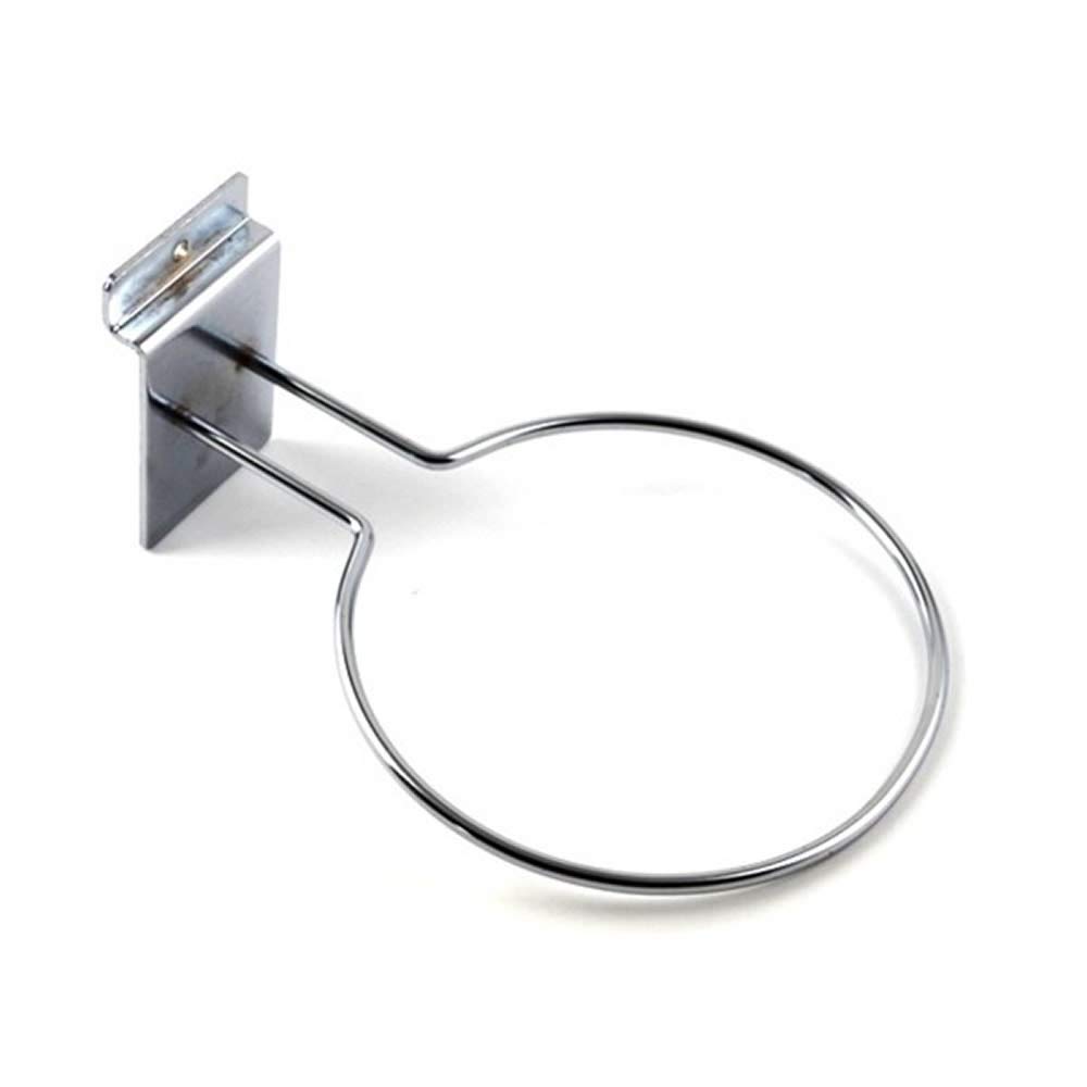 10 x New Chrome Football Holder Ring Hook Slatwall Slat Slot Wall Retail Shop Display
