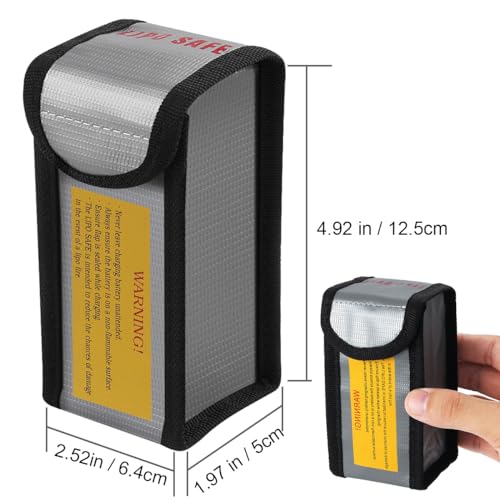 Fire Retardant Lipo Bags, Battery Packs for Charging and Storage Battery Protective Cover Bag Protective Case for Lipo Battery(Black) - Image 3