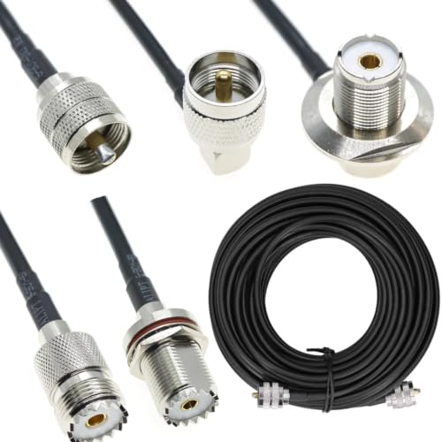 Cable coaxial RG58 de 5 metros y 50 ohm con conectores macho y hembra en ángulo recto 3
