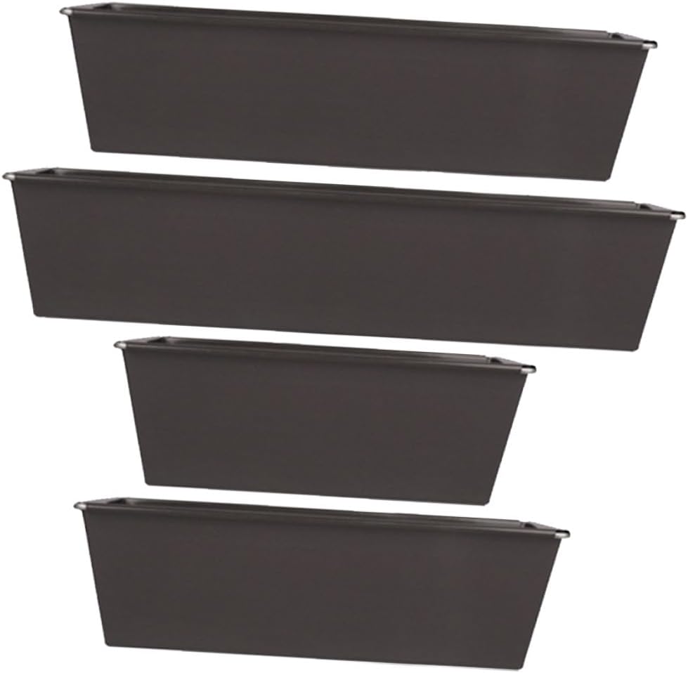 4pcs Non-stick Bread Cake Mold Set, Rectangular Loaf Pans Household Bakeware Baking Supplies for Oven Use, Black Coating Bread Baking Pans