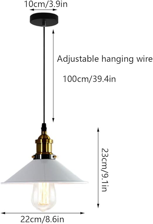 COSFEEL Retro Eenvoudige Industriële Lamp kleur Lampenkap Plafond Kroonluchter Macaron Fashion Hanglampen Voor Buiten Verstelbare E27 Base Boerderij Kroonluchter gang Bar Studie Woonkamer COSFEEL photo 3