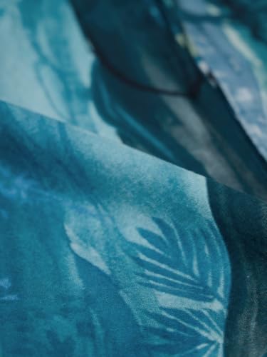Image of The Souled Store Jungle Book: Into The Wild Men and Boys Short Sleeves Collared Neck Button Front Blue Printed Cotton Blend Regular Fit Holiday Shirts
