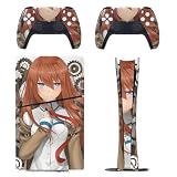 PS5 Slim 用 スキンシール 萌えアニメ柄 STEINS GATE 牧瀬紅莉栖 本体とゲームコントローラー専用ステッカー 【精密設計 デジタル・エディション専用】 薄型スキン 本体保護 スリム 傷隠し 指紋/傷/汚れ/ほこり防止 手触り/散熱良い 精密 着脱簡単/繰り返し貼り付け可能