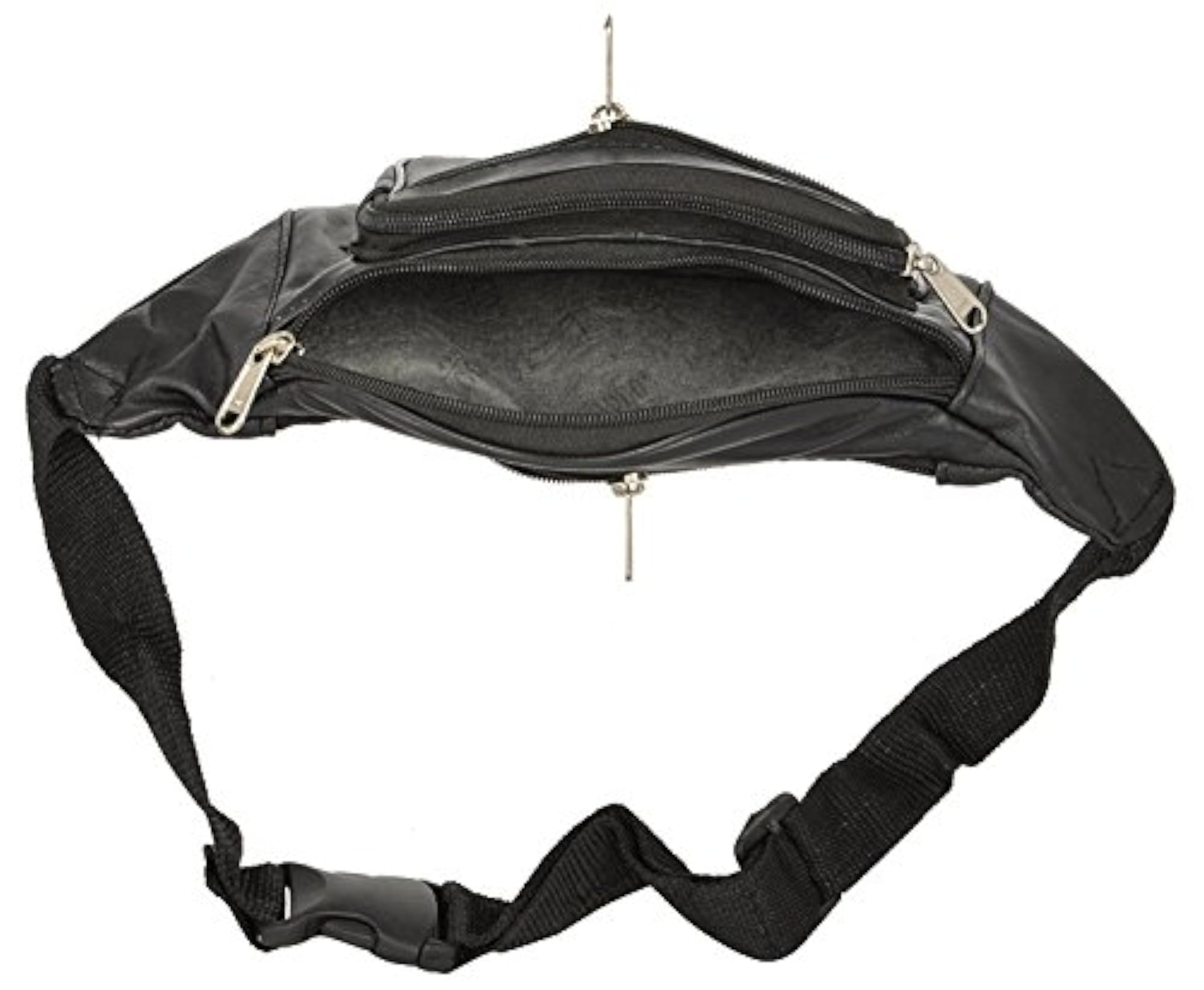 Genuine Leather Black Waist Pouch, Travel Essential