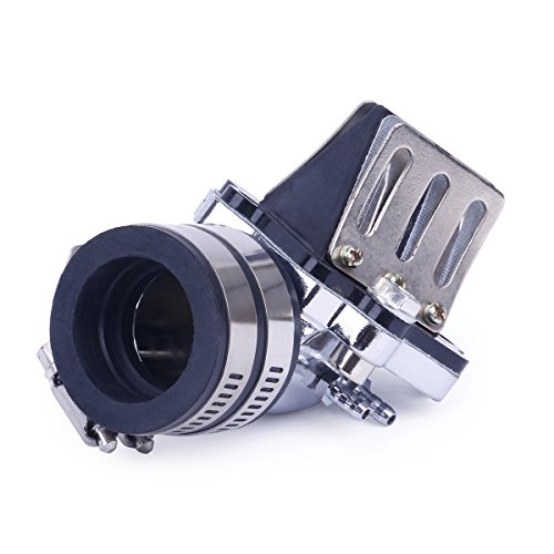 Glixal ATKS-019 Jog 50cc 72cc Alloy High Performance Racing Carburetor Intake Manifold with Reed Valves for 1PE40QMB 1E40QMB Minarelli Engine Scooter Moped Motorcycle ATV