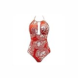 TJHRJTY Trajes de baño para Mujer Sexy One Piece High Halter Halter Swimsuits para Las Mujeres Adelgazar Trajes de baño Trajes de baño Ladies Beachwear.(M)