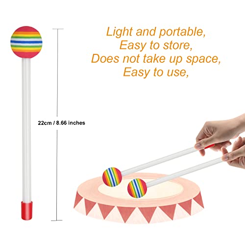 6 Pieces Lollipop Felt Drum Stick Foam Head Plastic Lollipop Drum, Timpani Mallets, Kids Hand Percussion Drumsticks, Kids Musical Instrument Accessories - Thumbnail 6