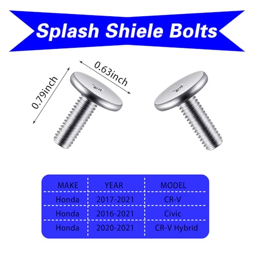 Image of 8 PCS Engine Lower Cover Pin Screws, Engine Splash Shield Hardware Screws Bolts, OEM #90674-TY2-A01 Engine Case Guards Bolts, Compatible with Accord Civic CRV (Silver)
