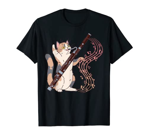 Funny Bassoonist Music Orchestra Cat Playing Bassoon T-Shirt