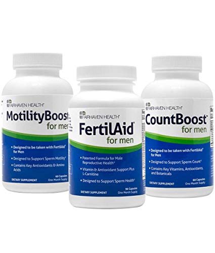 FertilAid for Men, MotilityBoost, Countboost Bundle - Male Fertility Stack with Preconception Vitamin & Fertility Formula Targets Count, Motility, Morphology, with Maca, Ashwagandha, CoQ10, Zinc