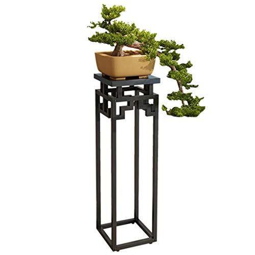 Madcg Metal Flower Pot Holder Potted Rack Bonsai Display Shelf Firmly Support Plant Stand Shelving Freestanding Indoor Decoration For Living Room Balcony House (Color : Black)