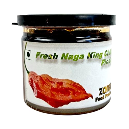 Image of Made in NAGALAND | ZONEE | Fresh Naga King Chilli Pickles | One of the hotest Chilli in the world, Intense Heat with Refreshing Citrus Tang, Garlic, and Mustard Oil 180g