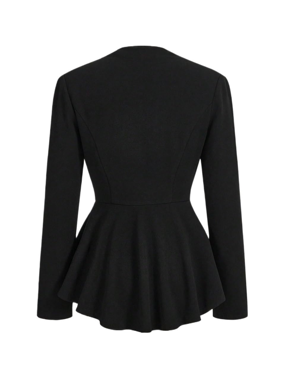 work blazers for women Solid Ruffle Hem Blazer