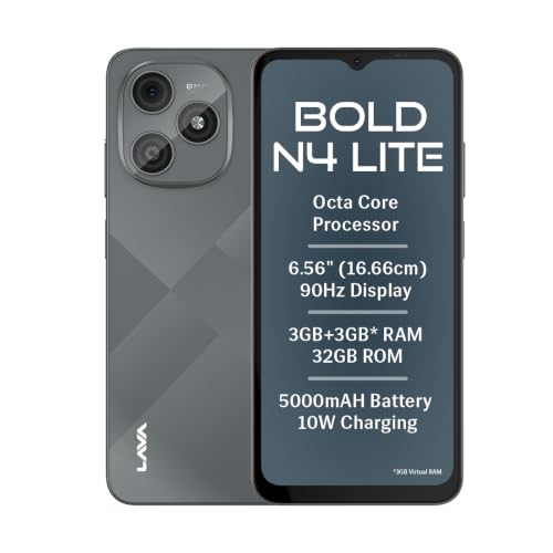 Lava Bold N4 Lite (Ghost Silver, 3GB RAM, 32GB Storage)