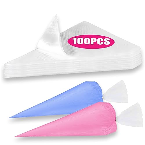 Piping Bags, Pastry Bags 18 Inch 100pcs, Disposable Icing Piping Pastry Bags For Cookie/Cake Decorating Supplies, Anti Burst And Non-Slip Thicken Cake Decorating Bags