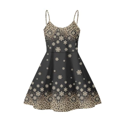 Image of Women's Spaghetti Strap Dress Summer Casual Swing Sundress Girls Beachwear Swing Mini Dress