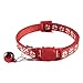Tafeiya 3X Cat Collars Safety Collar with Quick Release Break Away Buckle and Bell, Adjustable Cute Kitten Collar Suitable for All Domestic Cats (Red/Red/Red)