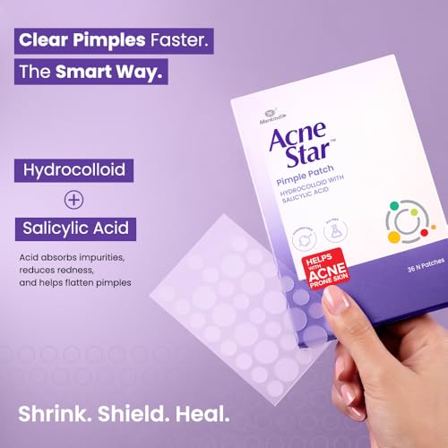 Image of Acnestar Anti-Acne Pimple Patch | Hydrocolloid | Clears Pimples | Invisible Spot Cover | 36 Patches | SLS & Paraben Free