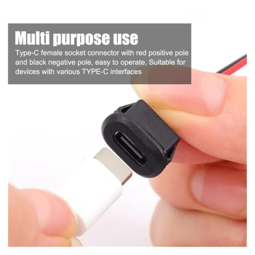 Conector hembra USB C impermeable de 2 pines para carga rápida 7