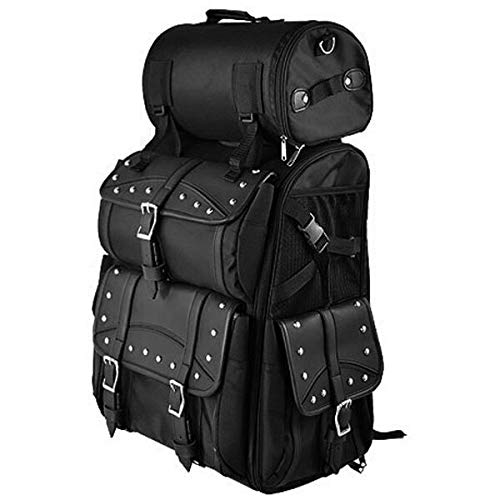 Bolsa para barra Sissy Vance Leather Deluxe textil para motocicleta, negro con tachuelas miniatura 2