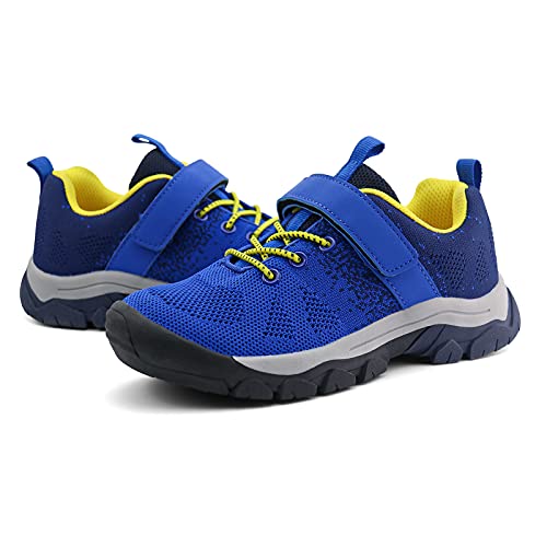 Brooman Kids Hiking Shoes Boys Girls Trail Running Shoes Outdoor Walking Sneakers (10.5,Navy) #TOP5