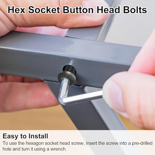 uxcell a16011300ux0816 M6x30mm Button Head Hex Socket Cap Screw Bolt Black (Pack of 50)