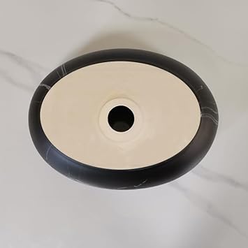 Vessel Sinks Marble Pattern Single Basin Black Ceramic Above Counter Bathroom Sink Home Art Wash Bathroom Bowl Sink