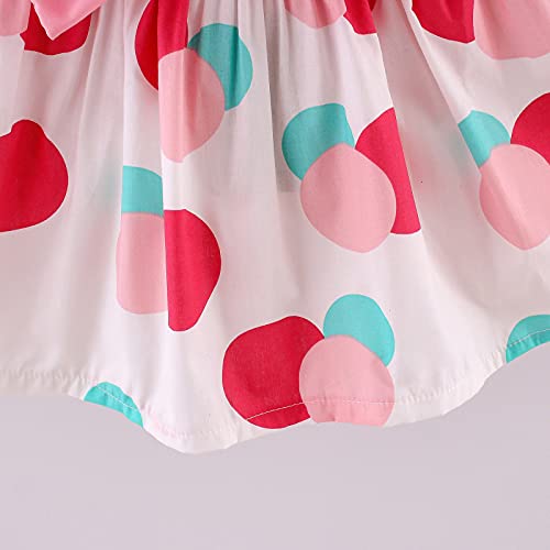 Vestido de menina de flores, sem mangas, com bolinhas, chapéu de bebê, estampa de princesa, vestido