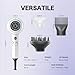 Wavytalk Hair Dryer, Blown Away Ionic Hair Dryer for Curly Hair with Diffuser, 1875W Fast Drying Blow Dryer with Ceramic Technology, 3 Attachments for All Hair Types, Light and Quiet, White