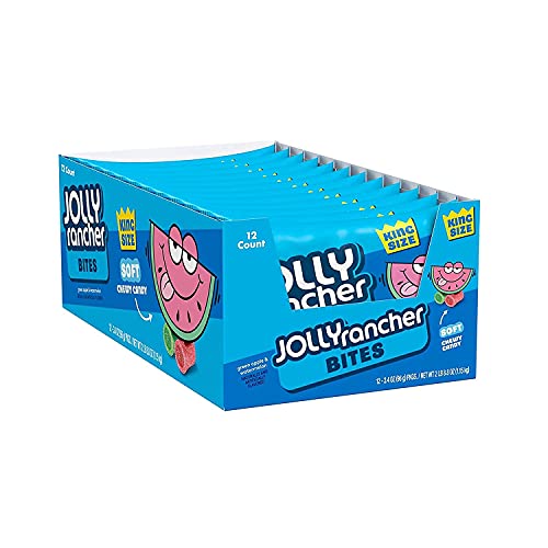 Jolly Rancher King Size Bites Original Green Apple and Watermelon, 3.4 Ounce, 12 Count (Pack of 1) SUGAR CANDY - KING SIZE