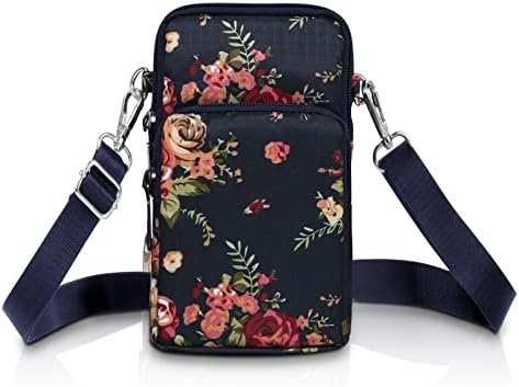 Phone Pouch Purse Multifunction Small Crossbody Bag With Card Holder Slots,Leaf Pattern Phone Bag Small Cellphone Shoulder Bags For Smartphone 6.5" Keys Coins Cards