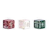 DEMDACO Holiday Games & Activities Red, Green, White 2.5 x 2.5 Inch Wood Christmas Party, Festive Fun for All, Dice Set Game 3 Piece Set, Present Exchange