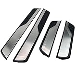 4Pcs Stainless Steel Car Door Sill Protector Trim Scuff Plate Guard Sills Scratch Protection Door Entry Guard Accessories Fit for Honda CRV HRV 2017 2018 2019 2020 2021 2022 2023 2024 2025 Sliver