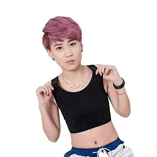 MISWSU Women Trans Lesbian Chest Binder Pullover Tomboy Underwear Sport Bra (Black,2XL) MISWSU Women Trans Lesbian Chest Binder Pullover Tomboy Underwear Sport Bra (Black,2XL)
