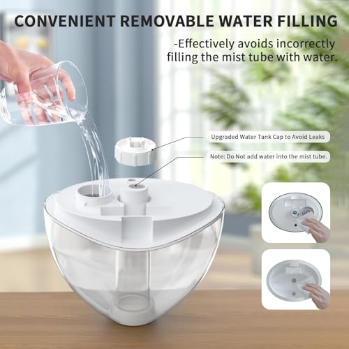 Ultrasonic Cool Mist Humidifier, Quiet Air Humidifiers for Bedroom, Desk Humidifiers Essential Oil Diffuser with Removable 1.5L Water Tank for Baby Nursery and Plants, Up To 24 Hours - Woodgrain