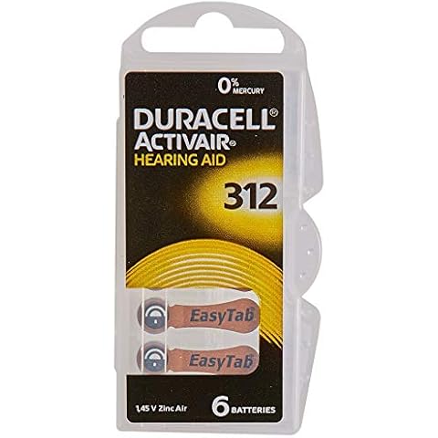 Duracell EasyTab/Activair Type 312 Hearing Aid Batteries Zinc Air P312 PR41 ZL3 Pack of 60 Cover