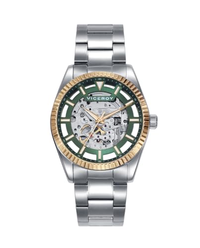 Montre Automatique Viceroy Acier IP Or Doré Élégante Homme 42447-67