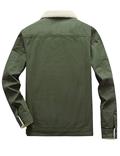 Image of Mens Classic Winter Fur Fleece Lined Thick Warm Trucker Jacket