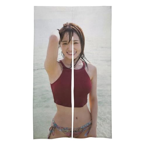 菅井友香 (46)のれん 暖簾 おしゃれ 和風玄関 間仕切り カーテン ロング 階段 廊下 リビング 脱衣所 お風呂 戸口 目隠し 遮光 プライバシー保護 ドア 仕切り 86x143cm