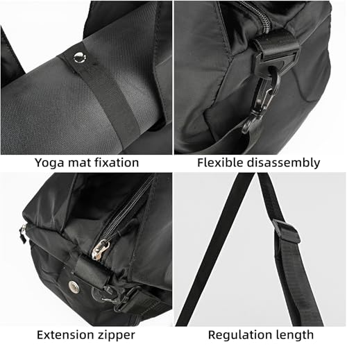 Gym Bag, Yoga Gym Bag for Women and Men, Carrying Workout Gear and Accessories, Shoe Compartment and Wet Dry Storage Pockets, Travel Duffle Bag Carry On Weekender Bag4