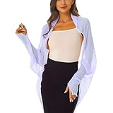 Xunger Women's Crinkled Sunproof Shawl with Ruffled Sleeves Pure Color Lightweight Scarf Long Multi-Way Driving Wrap Shawl(1033-Purple-OneSize-RD)