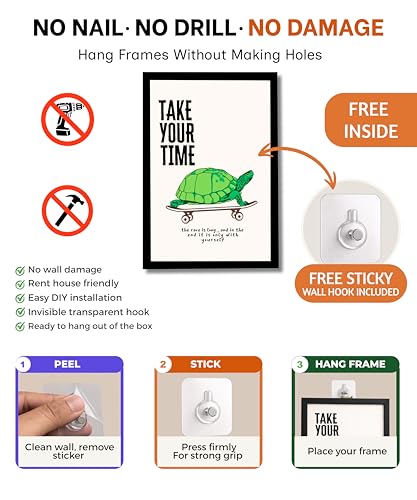 Image of Mira Mest Framed Bathroom Wall Decor | Funny Quotes & Cute Animal Art Prints | Quirky Toilet Signs & Guest Bath Decorations | Minimalist Black & White Washroom Signs | Ready to Hang Toilet Humor for Home & Powder Room (Cleaning)