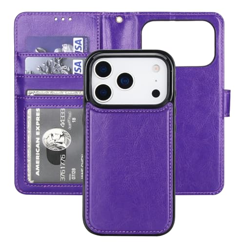 Bocasal Detachable Wallet Case Card Holder for iPhone 17 Pro, Purple by Bocasal - Used condition - US$14.99
