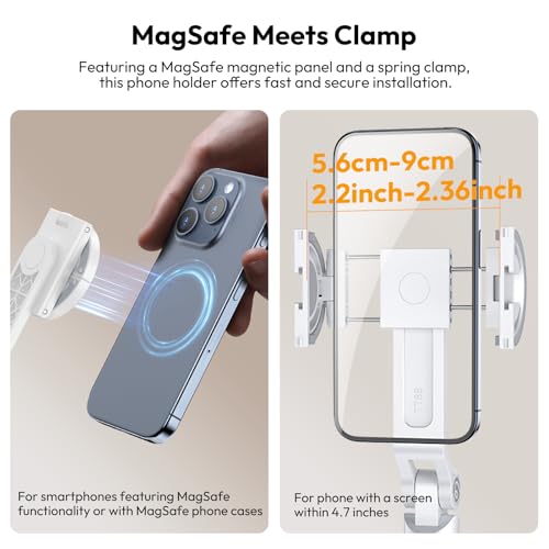 ULANZI TT88 Tripé extensível para telefone, bastão de selfie magnético de 144,8 cm, tripé Vlog com c