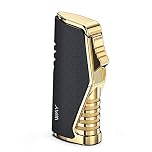 VVAY Triple Jet Flame Lighter Windproof Butane Gas Refillable Turbo Torch Lighter (Sold Without Gas)
