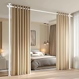 JILRON Verstellbarer Raumtrenner Spannstab ohne Bohren Für Vorhangstange, Decke zu Boden (H110-300×B89-254cm), Wiederverwendbar, Einfach Installation, Weiß