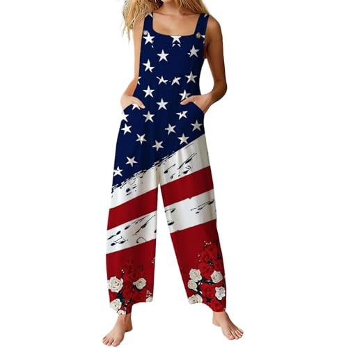 Combinaison pantalon longue pour fête et sortie décontractée au style patriotique