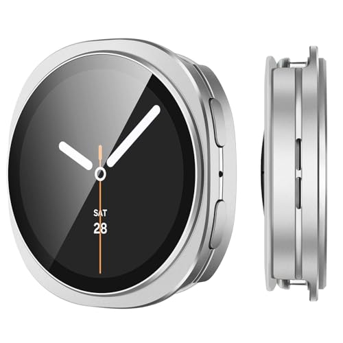 Coque Samsung Watch 8 44mm robuste 3 en 1 avec film de protection d'écran argent