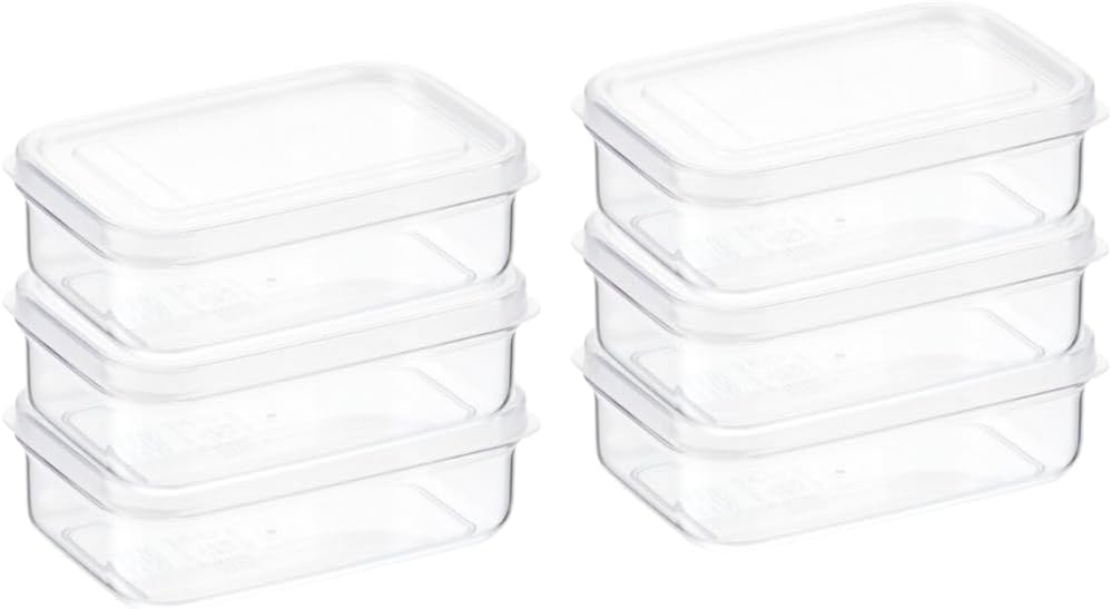 Lustroware (Set of 6) Micro Clear 21oz Kitchen Pantry Food Storage Container Set with Lid, Shatterproof, BPA Free, Dishwasher, Microwave Safe Canister, Fridge Refrigerator Organizer, Made in Japan