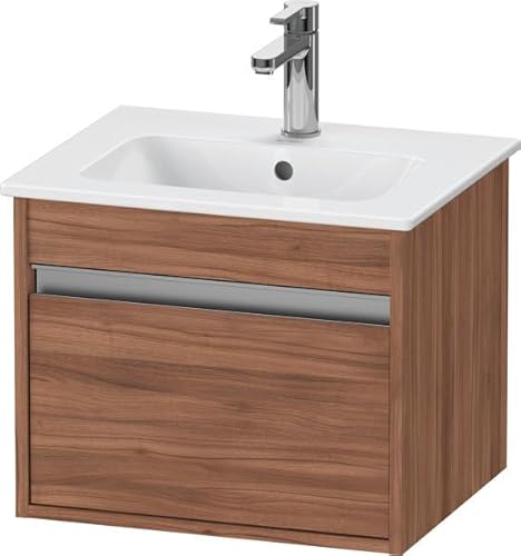 Duravit Ketho Waschtischunterschrank wandhängend Compact 6404, 1 Auszug, 500mm, für ME by Starck 233653, KT640407979, Farbe: Nussbaum Natur Dekor